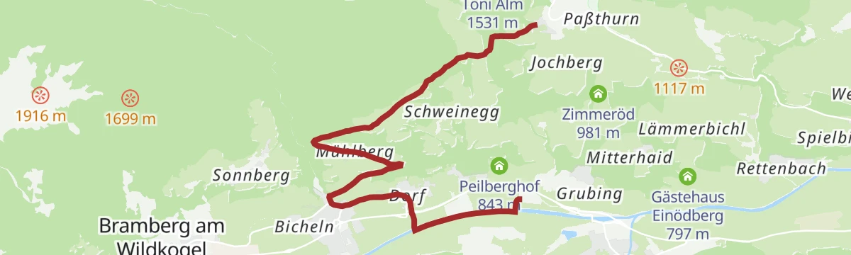 Route map: Hollersbach: Breitmoos- Runde Wegnr. 744